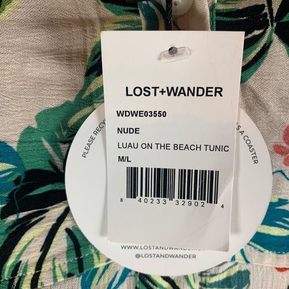 Lost + Wander Womens Luau On The Beach Botton Up Floral Tunic Size M/L NWT 10060 - Picture 4 of 11